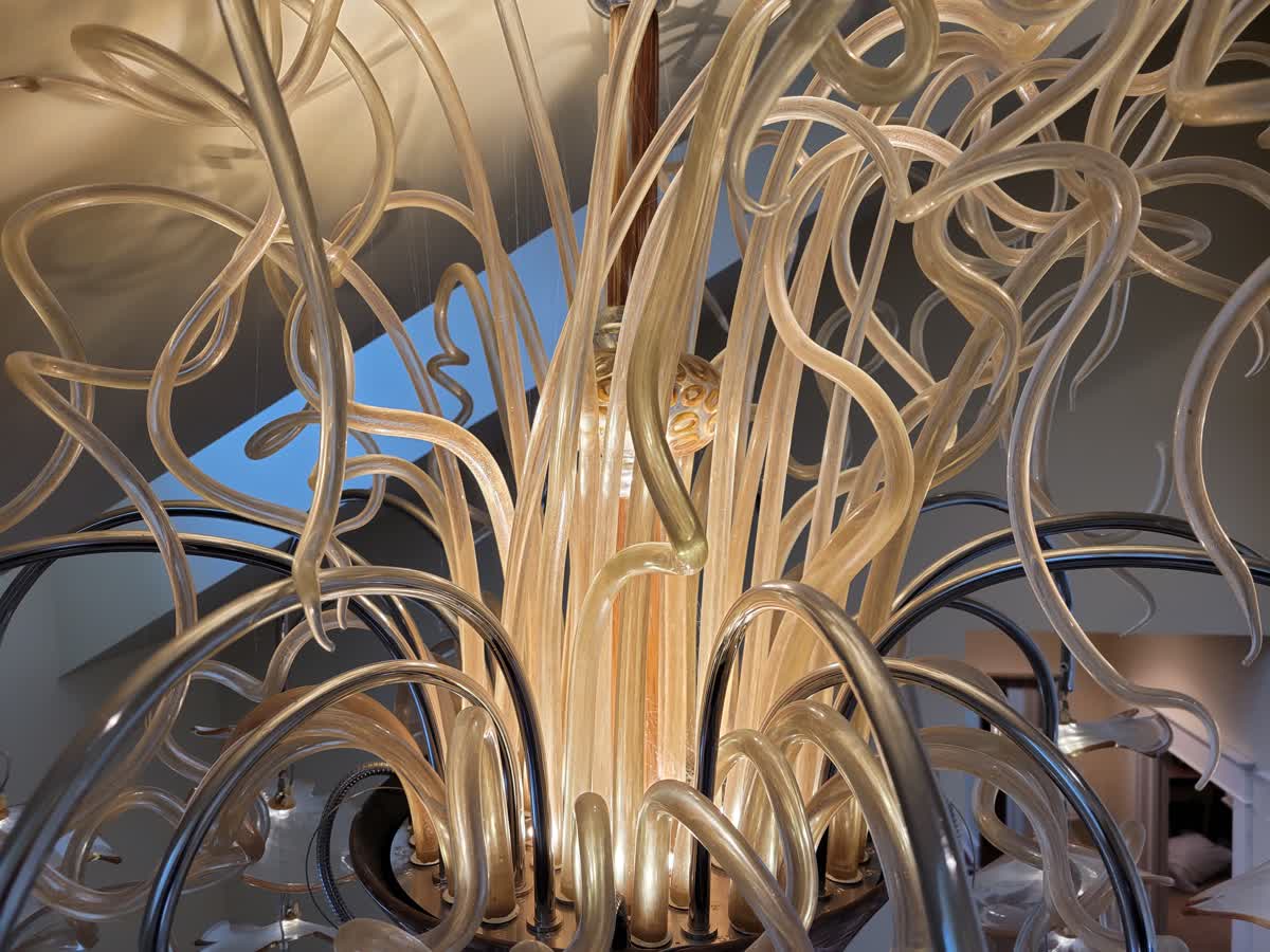 Murano glass chandelier detail