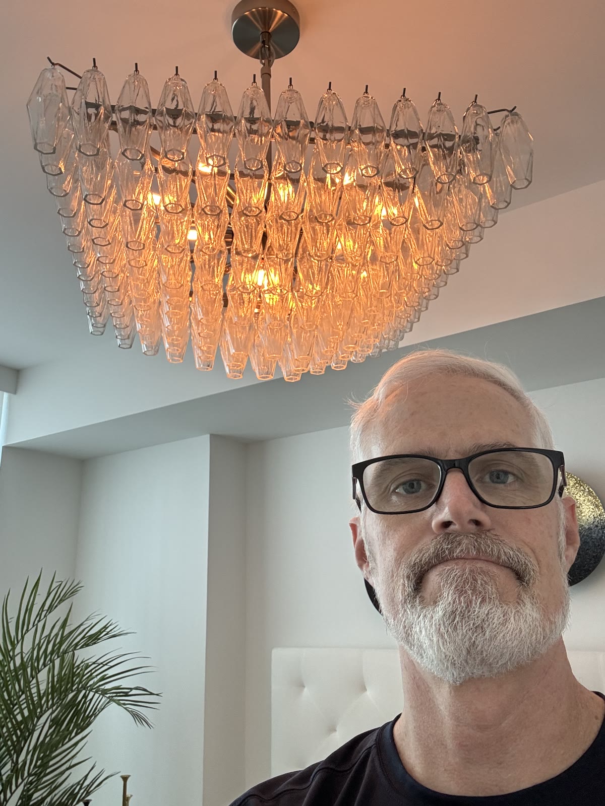 RH chandelier cleaning in progress
