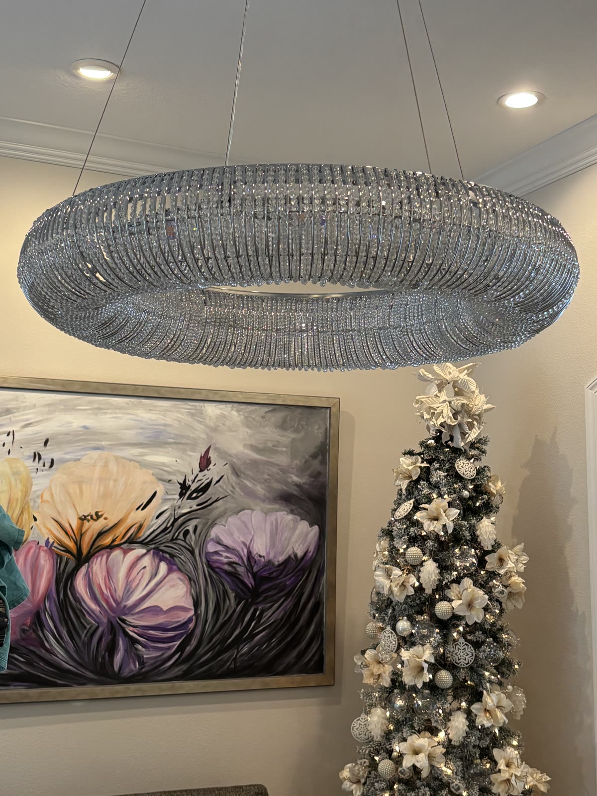 Restoration Hardware crystal ring chandelier