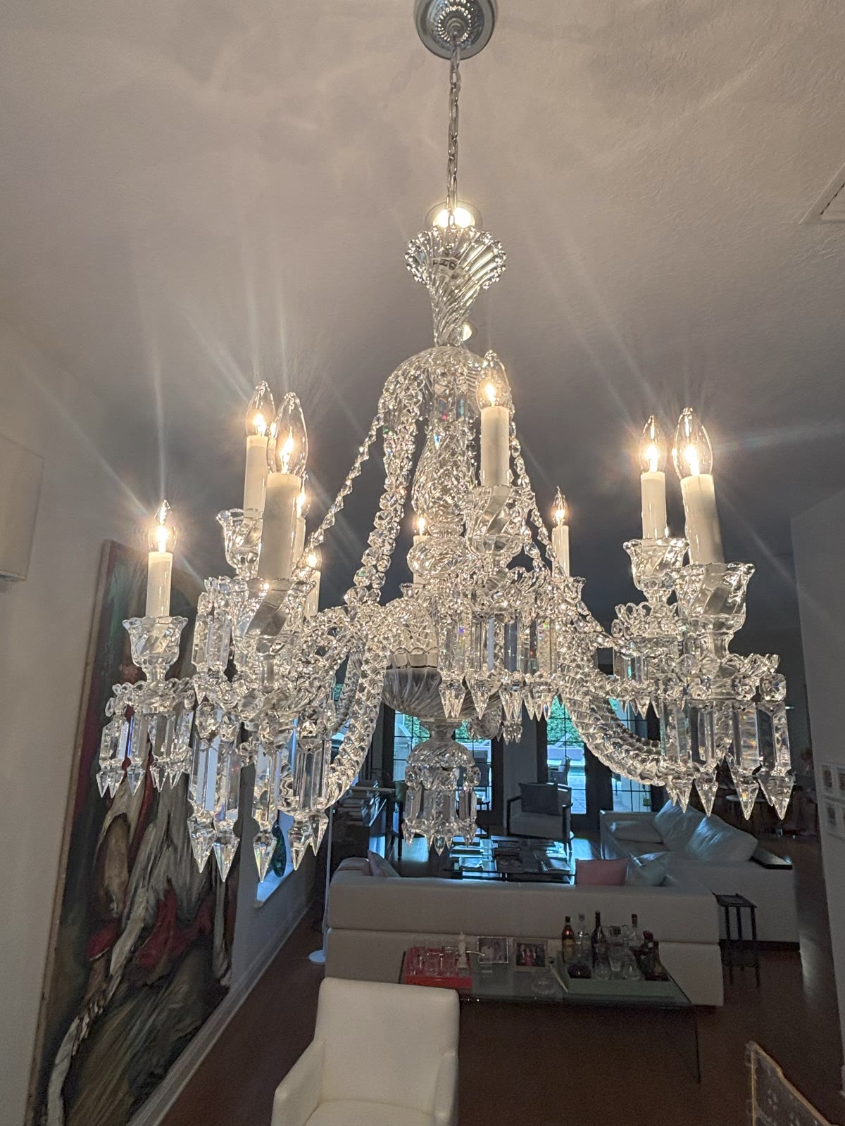 Waterford chandelier in Sarasota home