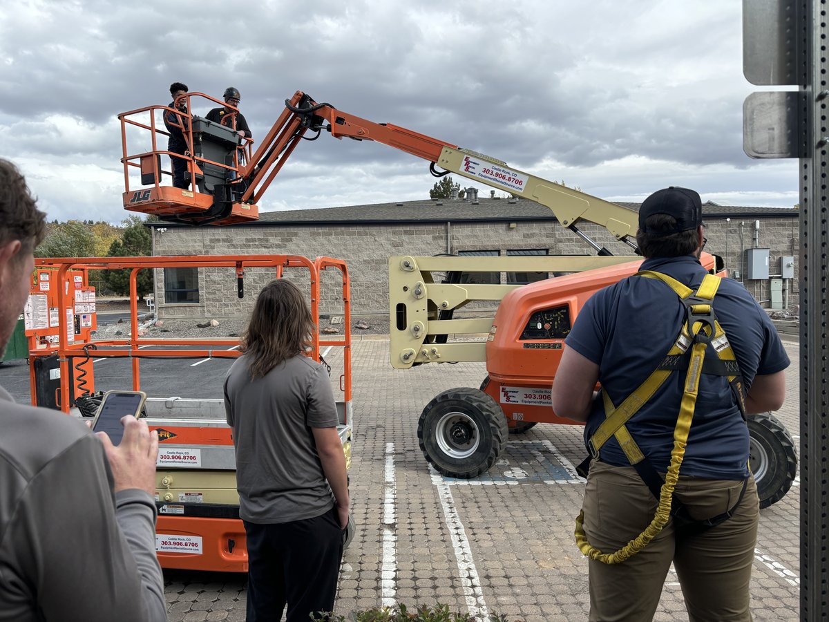 Boom lift demonstration during safety certification training