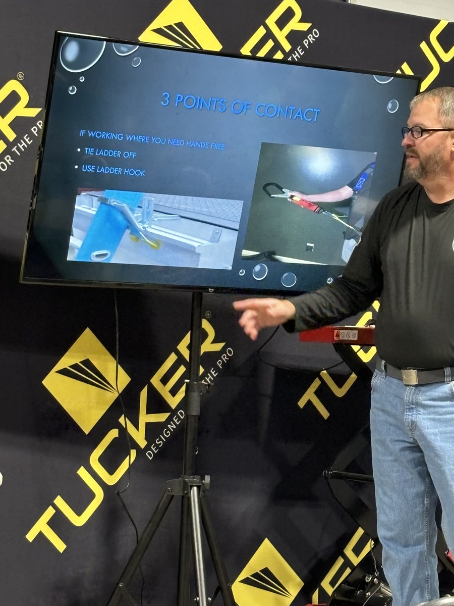 Charles presenting 3 Points of Contact ladder safety rules
