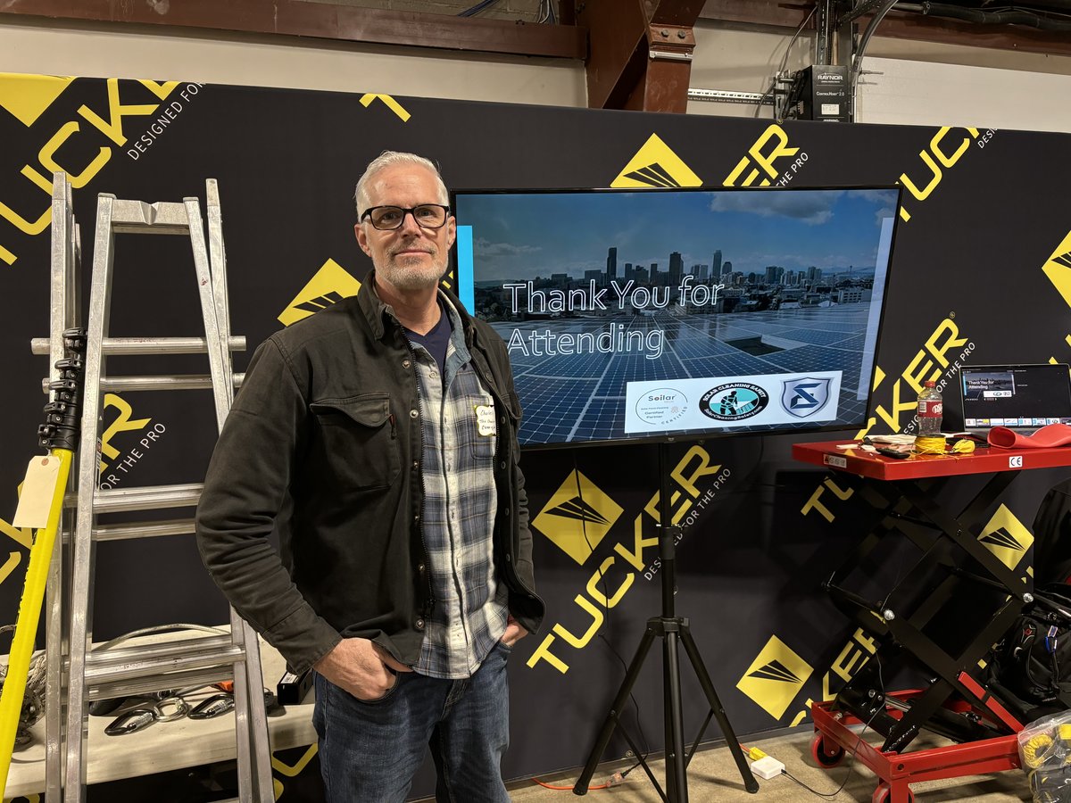 Charles at Tucker safety training seminar with Thank You for Attending slide