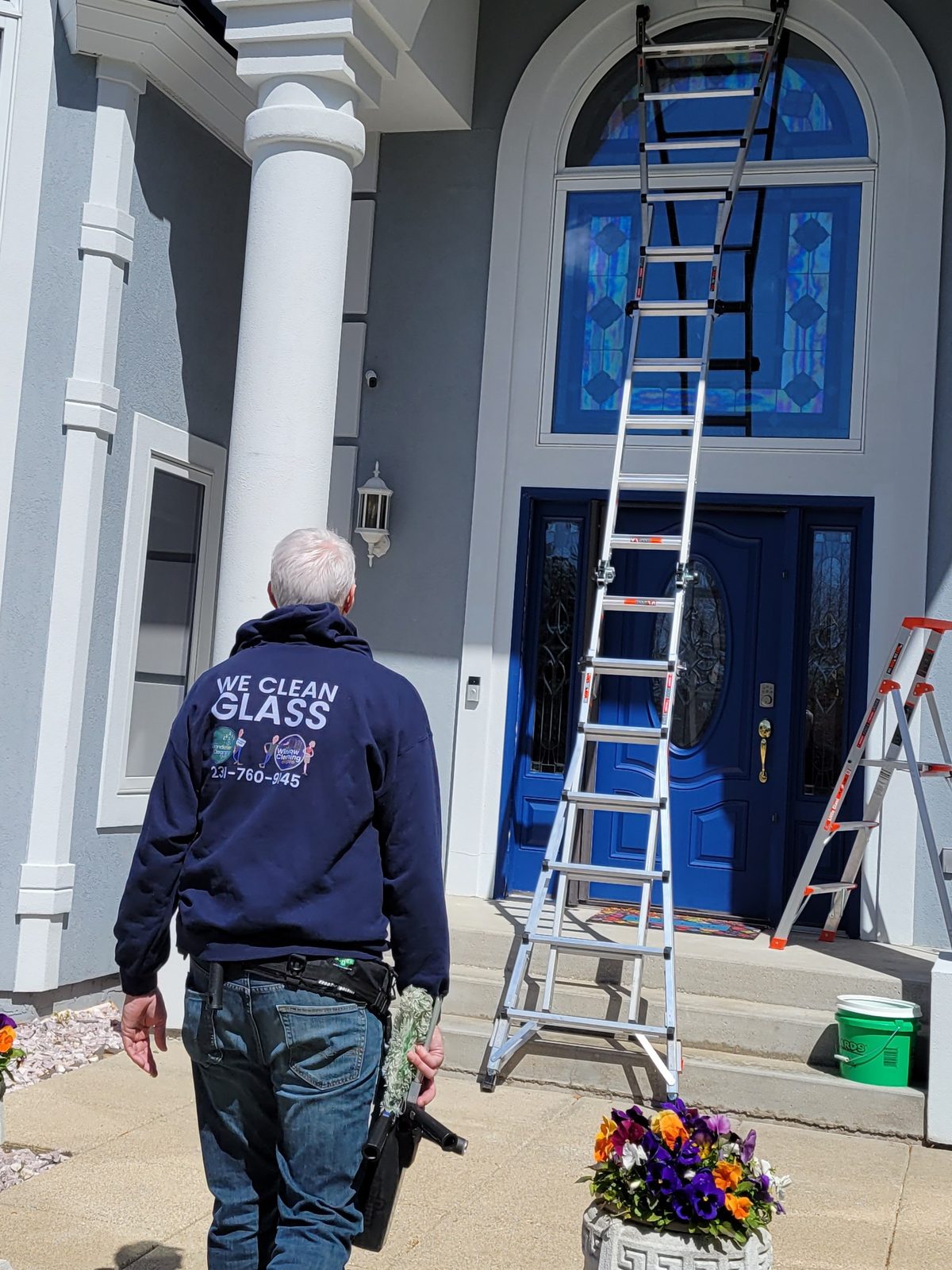 Stained glass window cleaning